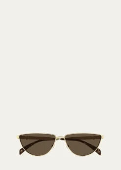 McQueenSkull Logo Metal Cat-Eye Sunglasses