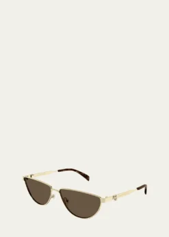 McQueenSkull Logo Metal Cat-Eye Sunglasses