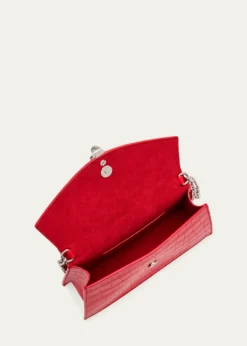 McQueenSkull Mini Croc-Embossed Leather Top-Handle Bag