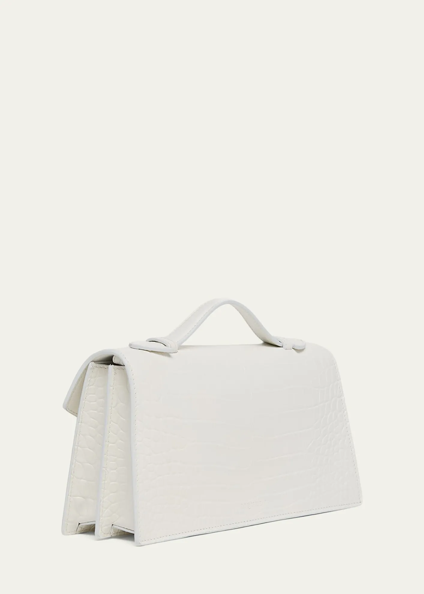 McQueenSkull Top-Handle Bag in Croc-Effect Leather