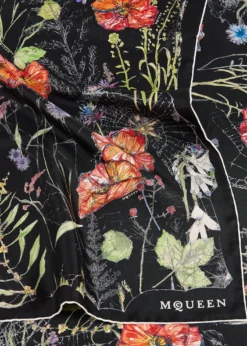 McQueenSpider Floral Silk Twill Scarf