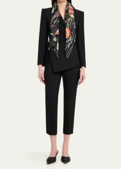 McQueenSpider Floral Silk Twill Scarf
