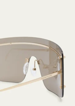 McQueenStudded Zinc Alloy Shield Sunglasses