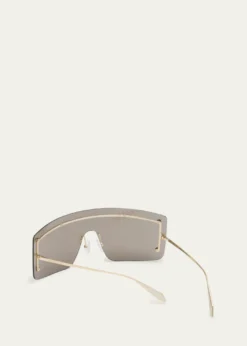 McQueenStudded Zinc Alloy Shield Sunglasses