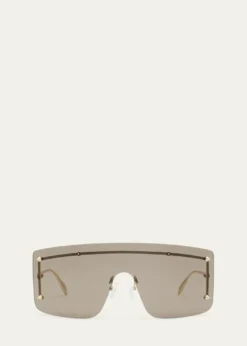 McQueenStudded Zinc Alloy Shield Sunglasses
