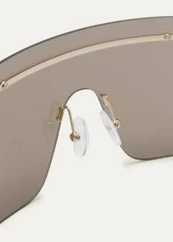 McQueenStudded Zinc Alloy Shield Sunglasses