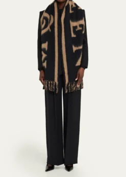 McQueenWool-Blend Logo Jacquard Scarf