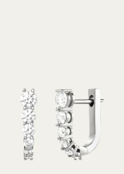 Melissa Kaye18K White Gold Aria U Huggie Hoop Earrings with Diamonds