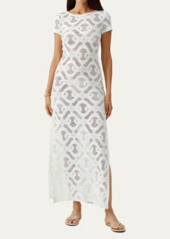 Melissa OdabashBriony Laser-Cut Maxi Dress