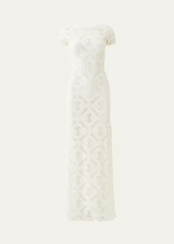 Melissa OdabashBriony Laser-Cut Maxi Dress