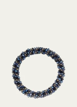 Meredith Frederick14K Yellow Gold, Iolite, Garnet, and Freshwater Pearl Bead Bracelet