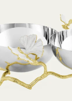 Michael AramButterfly Gingko Gold Double Dish