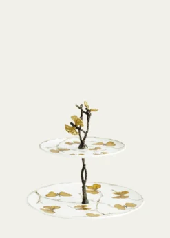 Michael AramButterfly Ginkgo 2-Tier Porcelain Etagere