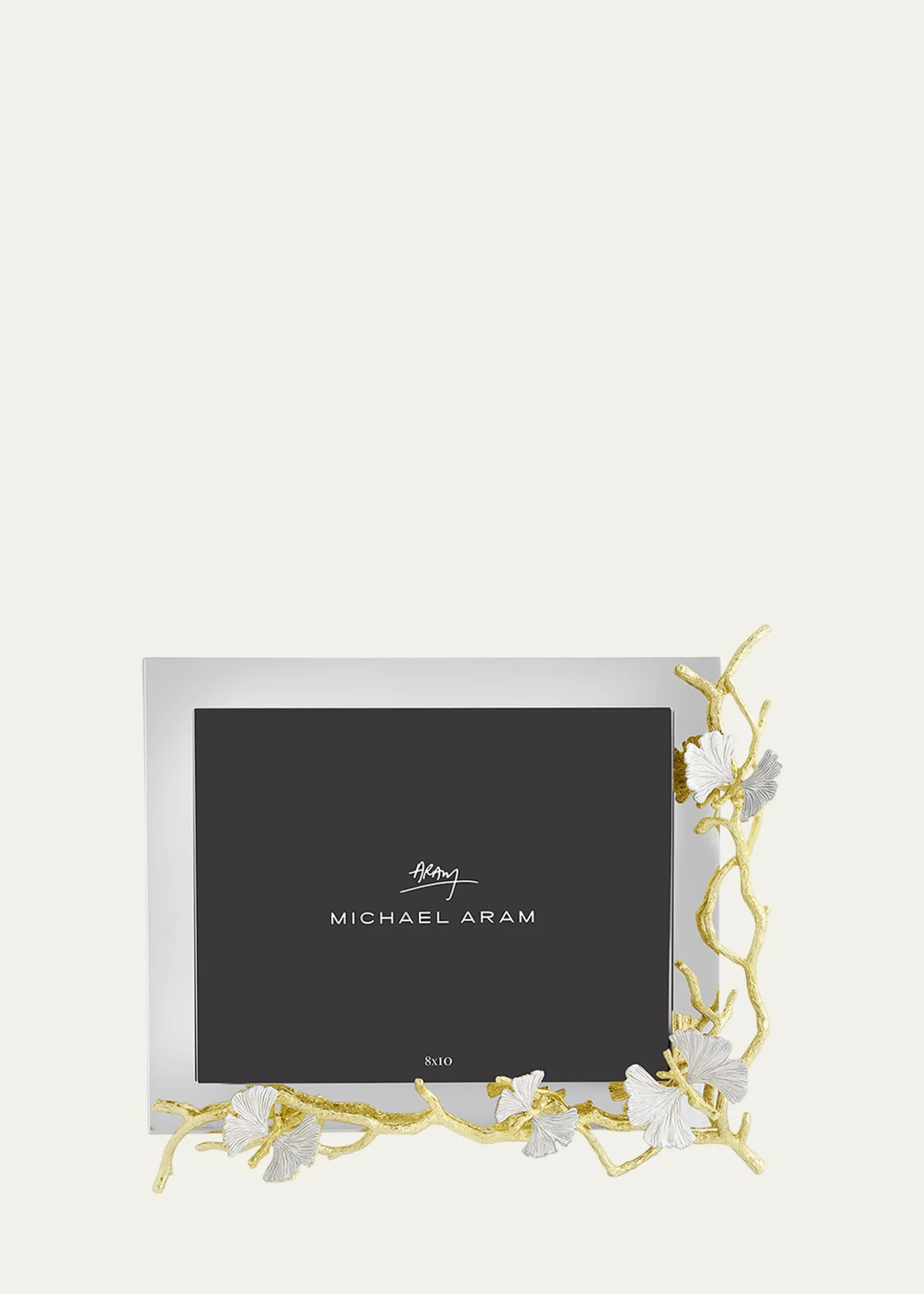 Michael AramButterfly Ginkgo White and Gold Frame, 8" x 10"
