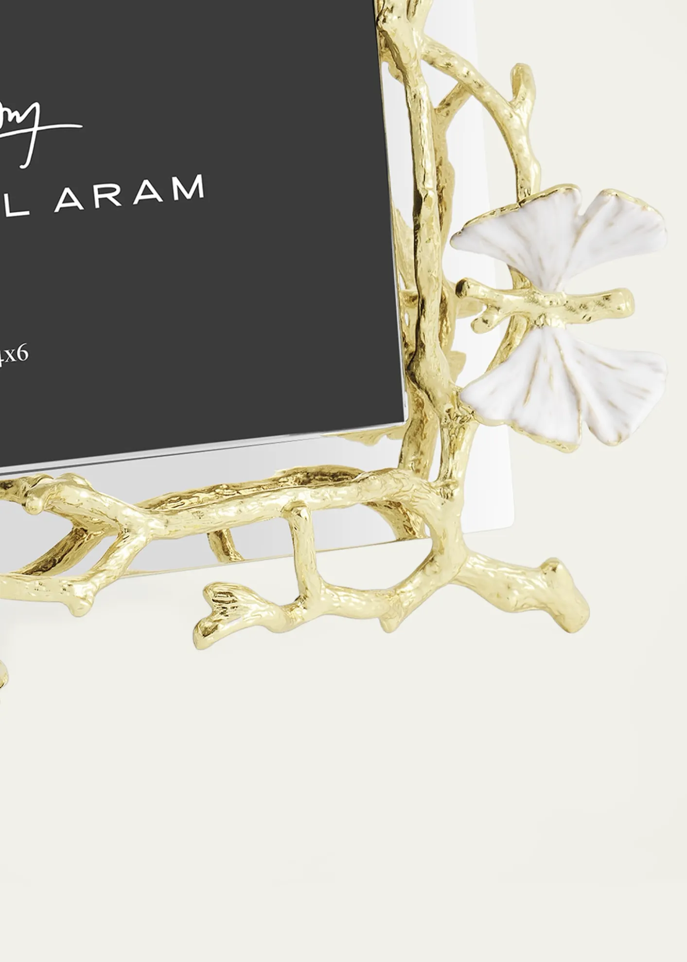 Michael AramButterfly Ginkgo White and Gold Frame, 4" x 6"