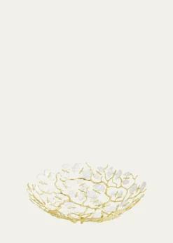 Michael AramButterfly Ginkgo White & Gold Centerpiece Bowl