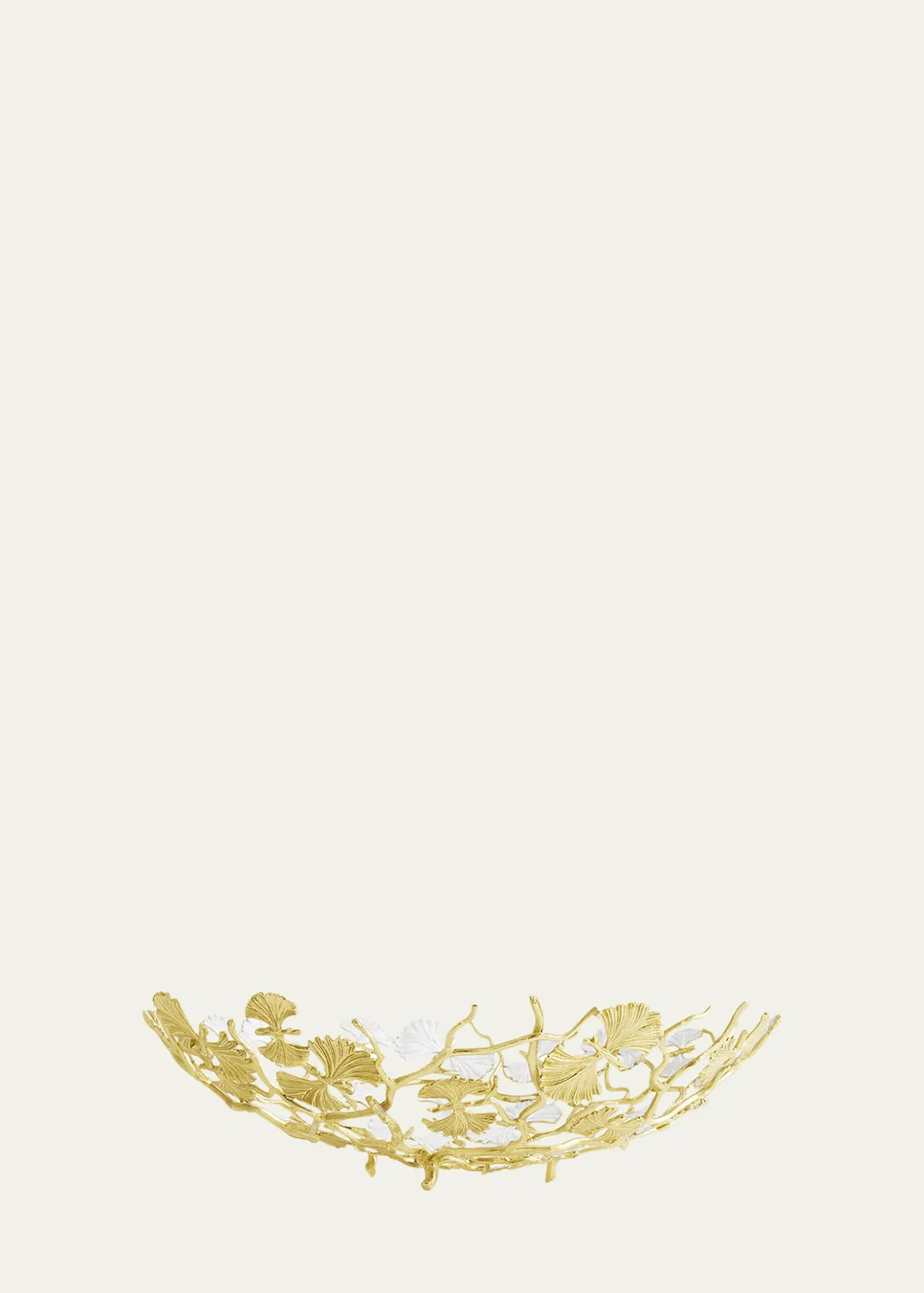 Michael AramButterfly Ginkgo White & Gold Centerpiece Bowl
