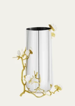 Michael AramButterfly Ginkgo White & Gold Large Vase