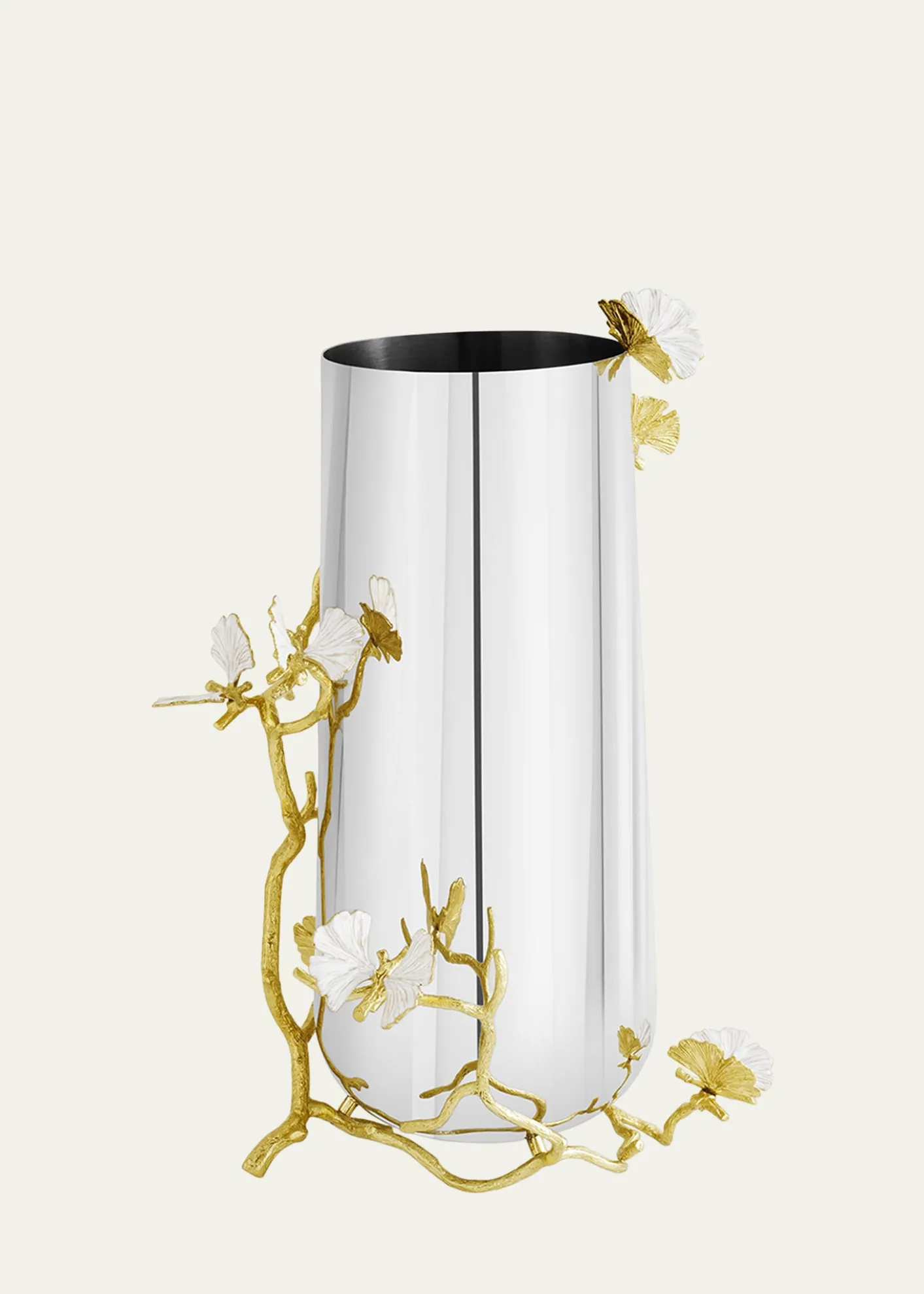 Michael AramButterfly Ginkgo White & Gold Large Vase
