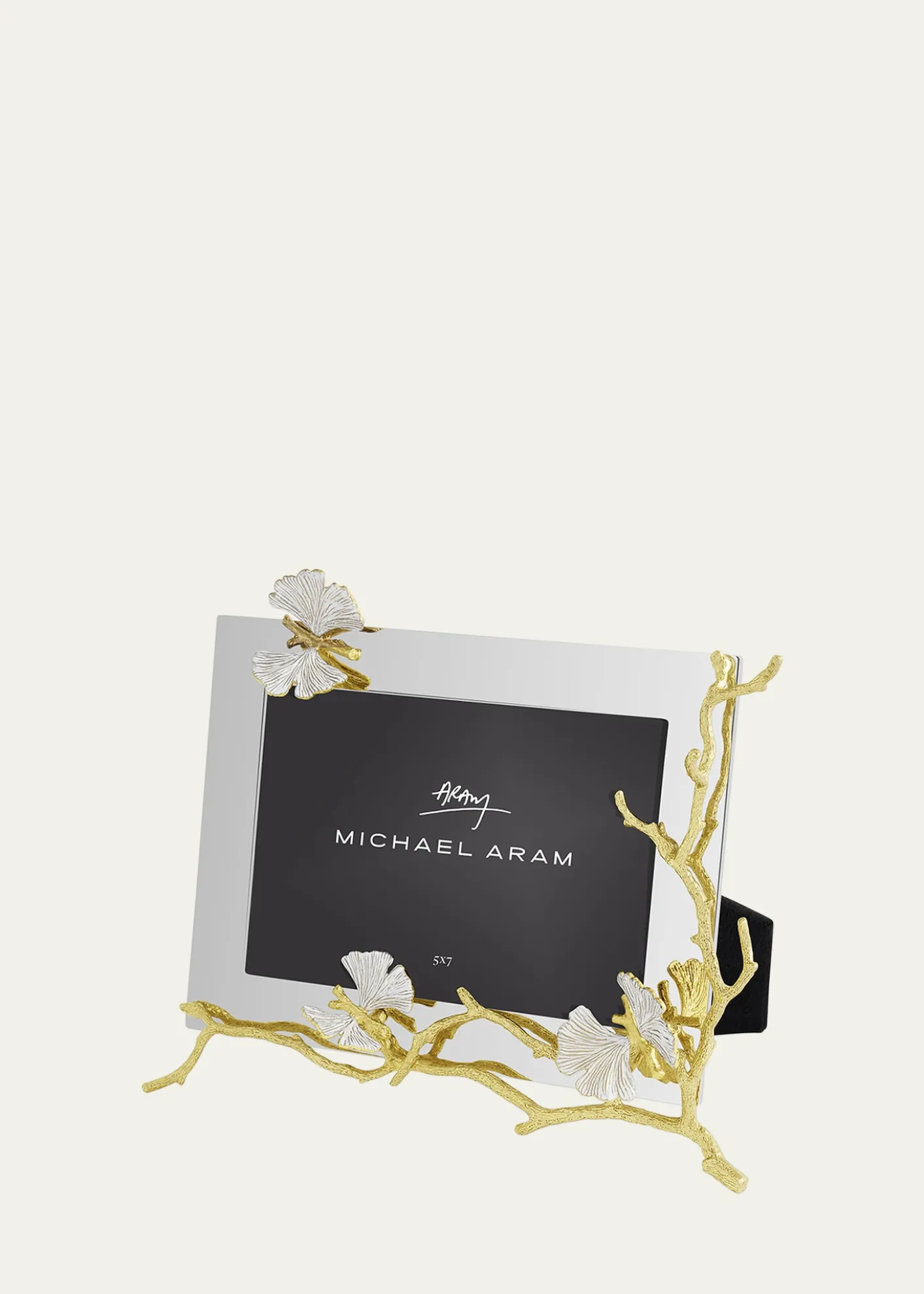 Michael AramButterfly Ginkgo White and Gold Frame, 5" x 7"