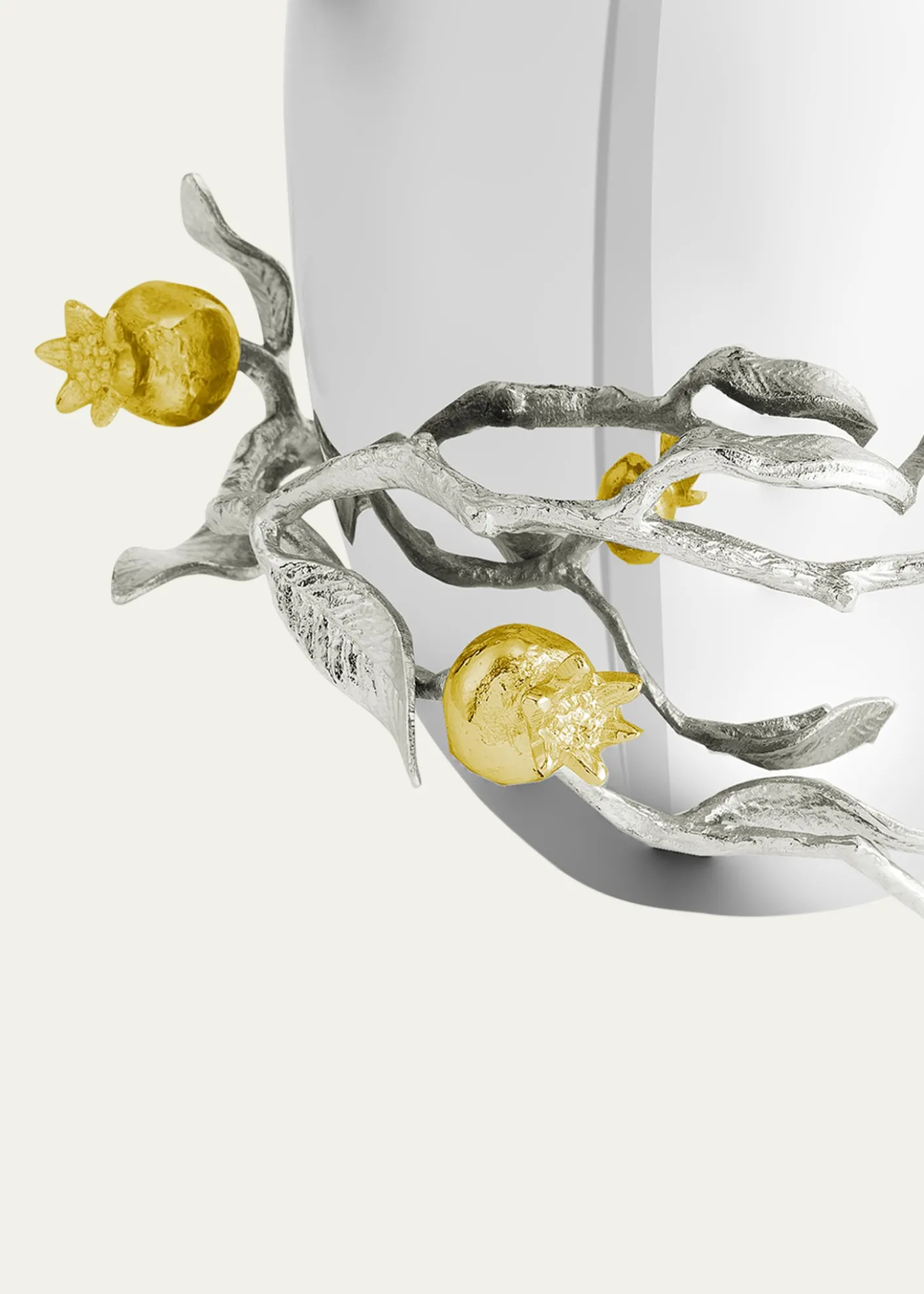 Michael Aram Pomegranate Silver & Gold Medium Vase with 24K Goldplate