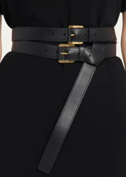 Michael Kors CollectionAllegra Leather Double Waist Belt