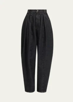 Michael Kors CollectionCourtney Pleated Cotton Denim Barrel Jeans