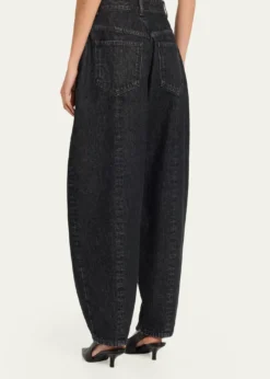 Michael Kors CollectionCourtney Pleated Cotton Denim Barrel Jeans