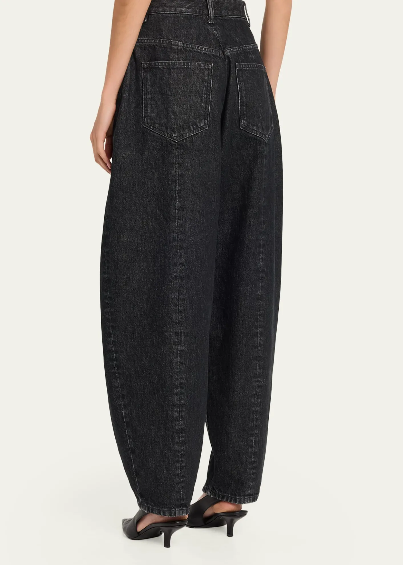 Michael Kors CollectionCourtney Pleated Cotton Denim Barrel Jeans