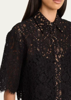 Michael Kors CollectionCropped Scalloped Lace Shirt