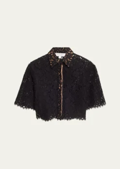 Michael Kors CollectionCropped Scalloped Lace Shirt