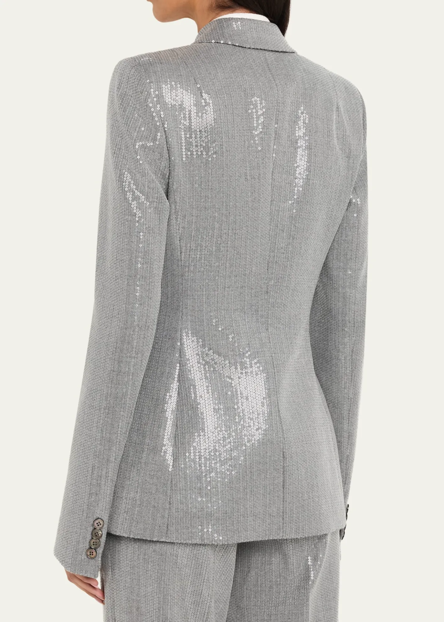 Michael Kors CollectionDouble-Breasted Pinstripe Sequin Jacket