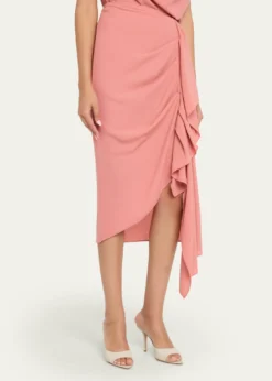 Michael Kors CollectionDraped Fluid Wool Midi Pencil Skirt