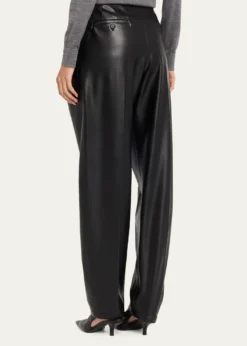 Michael Kors CollectionDru Pleated Tapered Faux Leather Pants