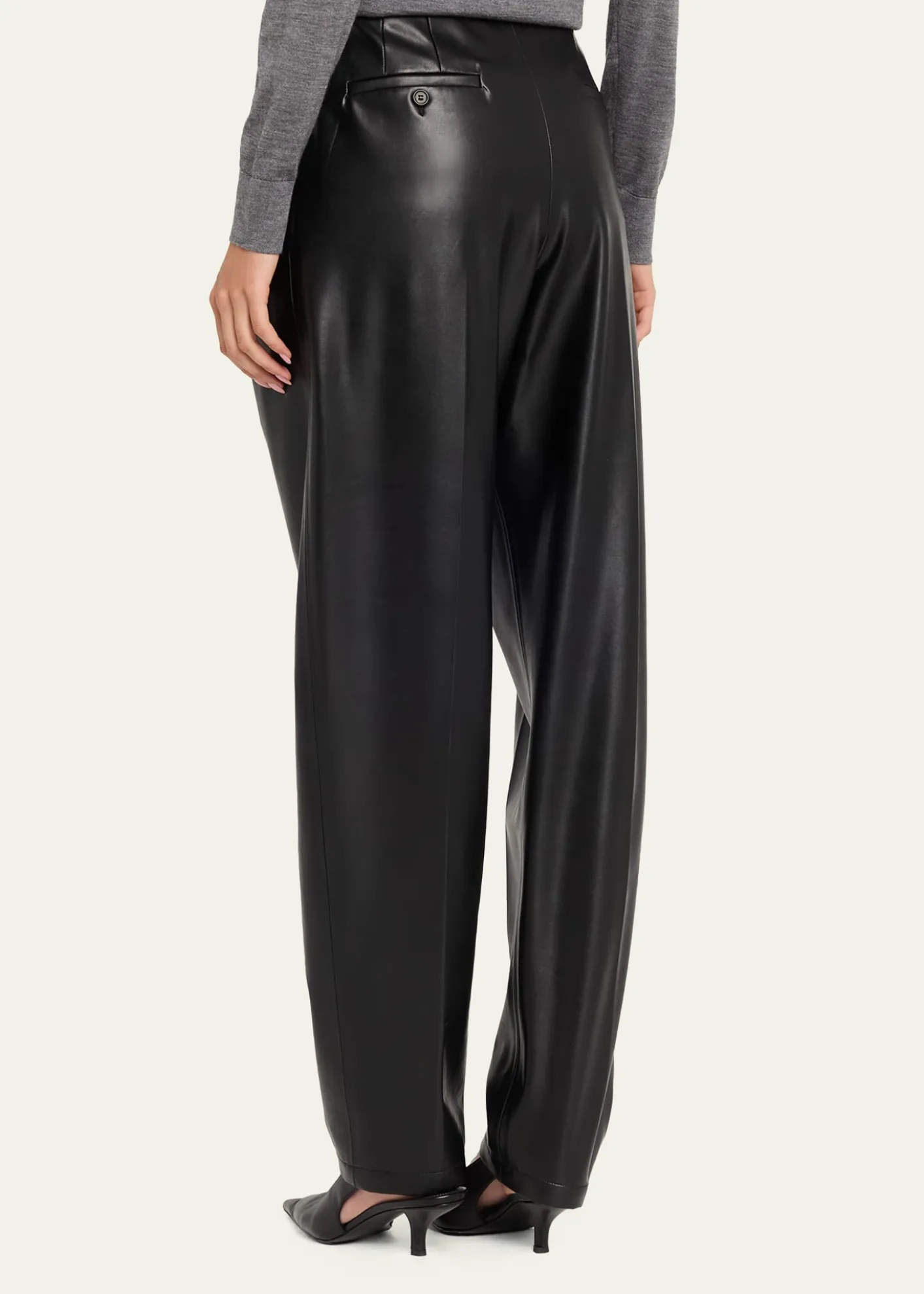 Michael Kors CollectionDru Pleated Tapered Faux Leather Pants