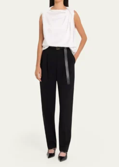 Michael Kors CollectionDru Pleated Tapered Wool Trousers