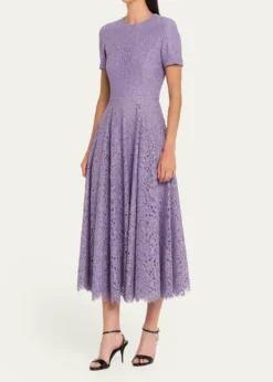 Michael Kors CollectionFloral Lace A-Line Midi Dress