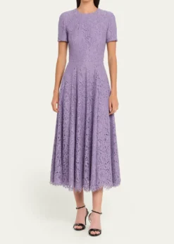 Michael Kors CollectionFloral Lace A-Line Midi Dress
