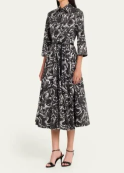 Michael Kors CollectionFloral-Print Cotton Midi Shirtdress