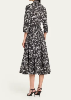 Michael Kors CollectionFloral-Print Cotton Midi Shirtdress