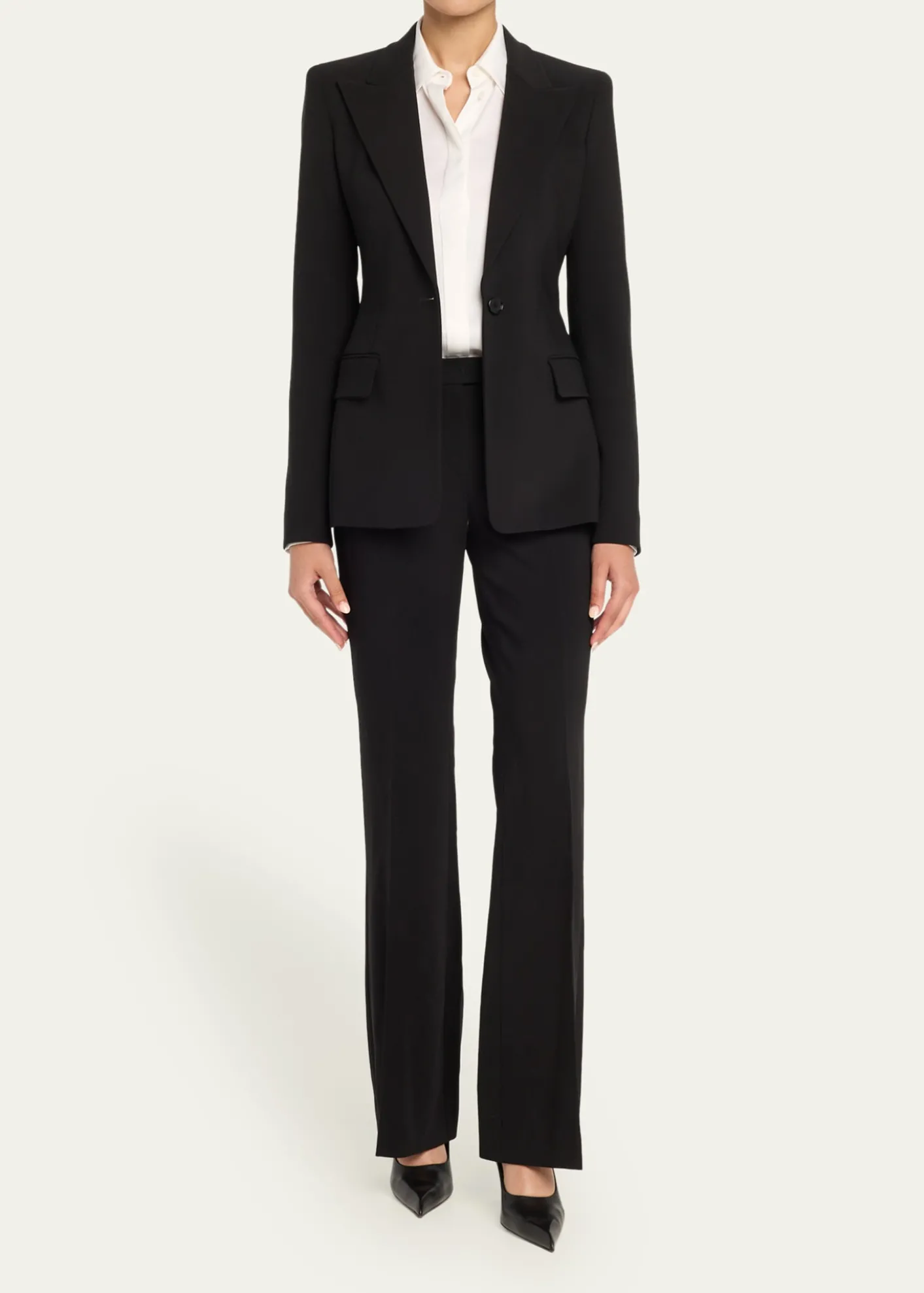Michael Kors CollectionGeorgina One-Button Wool Blazer