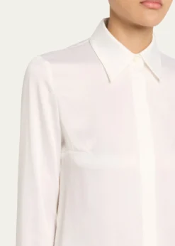 Michael Kors CollectionHansen Charmeuse Button-Front Shirt
