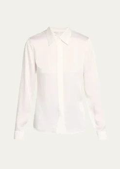 Michael Kors CollectionHansen Charmeuse Button-Front Shirt