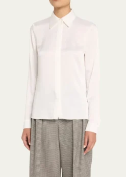 Michael Kors CollectionHansen Charmeuse Button-Front Shirt