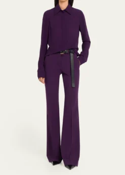 Michael Kors CollectionHaylee Flare-Leg Stretch Wool Trousers
