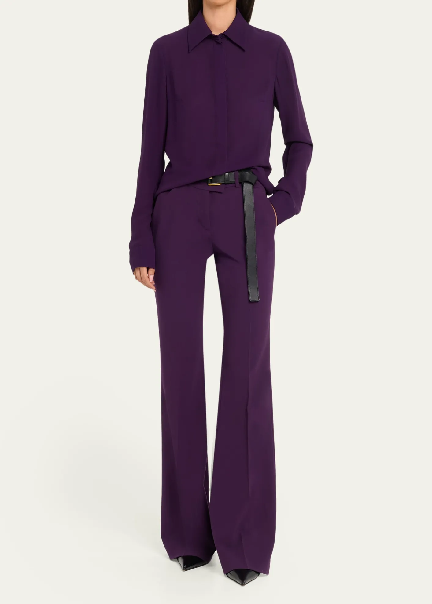 Michael Kors CollectionHaylee Flare-Leg Stretch Wool Trousers