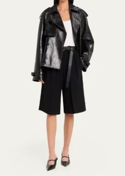 Michael Kors CollectionPleated Wide-Leg Bermuda Shorts