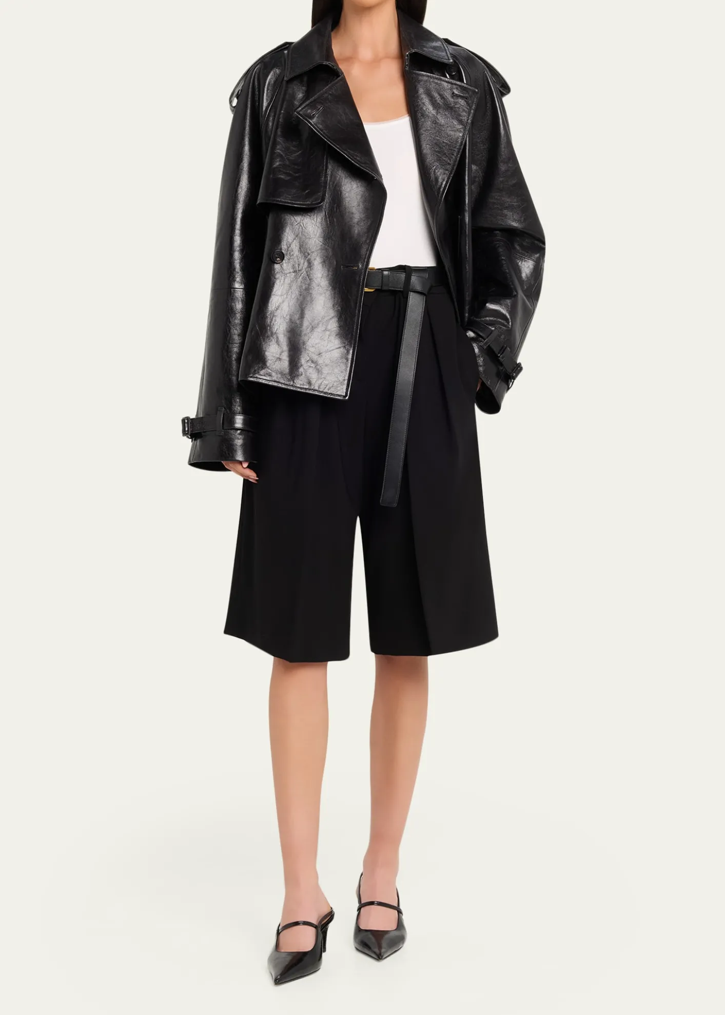 Michael Kors CollectionPleated Wide-Leg Bermuda Shorts