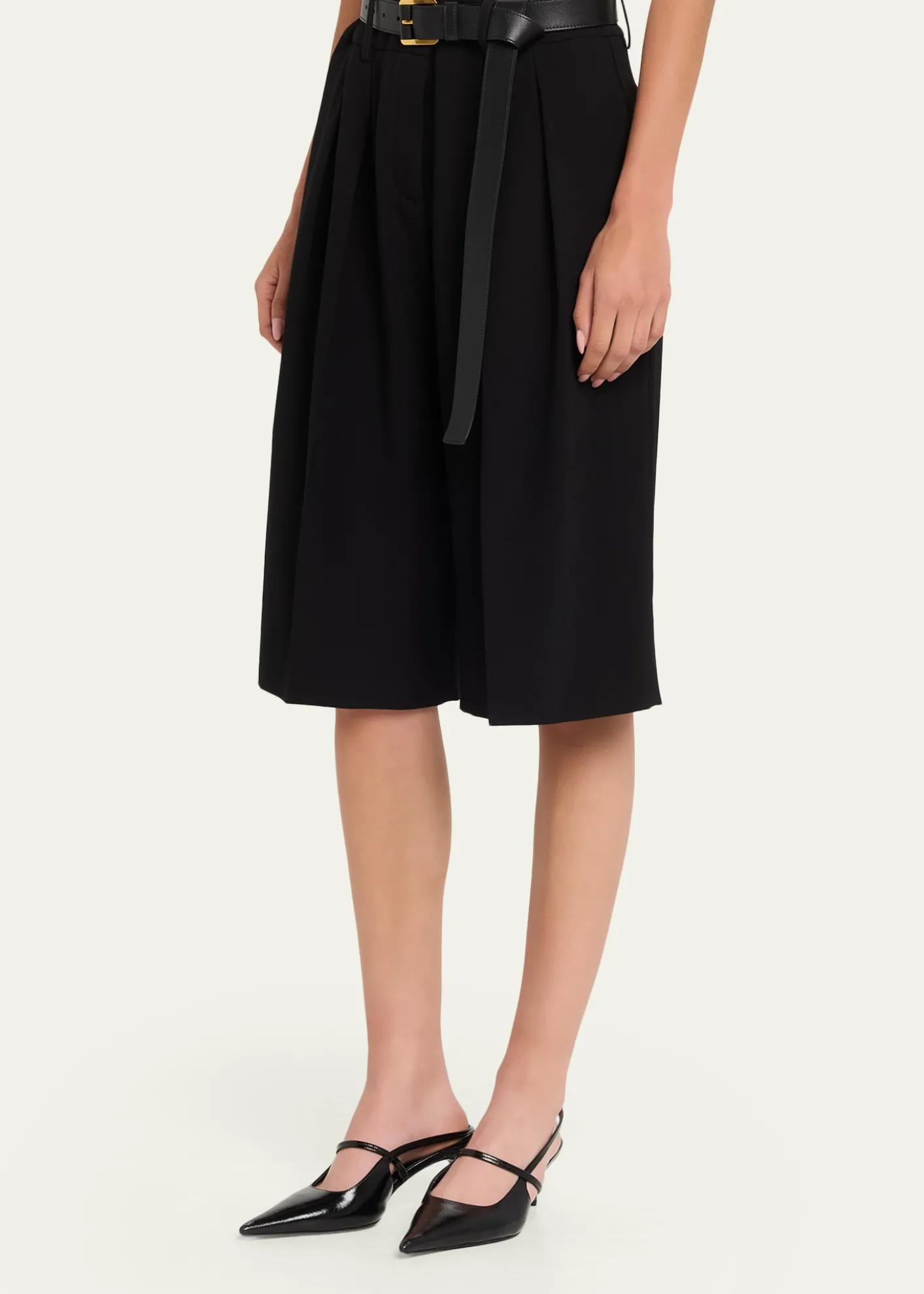 Michael Kors CollectionPleated Wide-Leg Bermuda Shorts