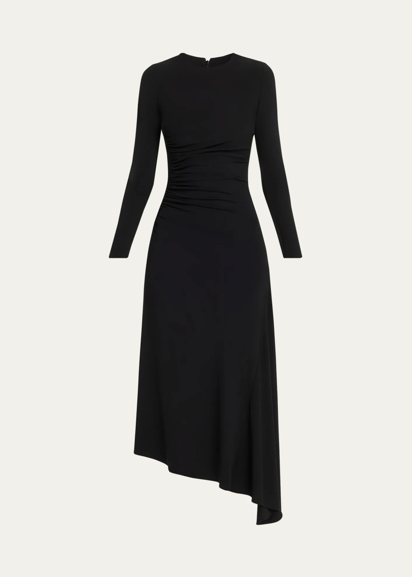 Michael Kors CollectionRuched Long-Sleeve Asymmetric Midi Dress